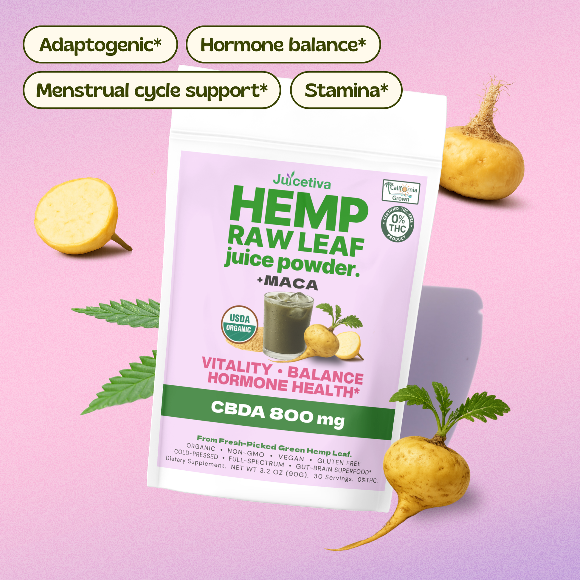 MacaTiva™ – Hemp Juice + Maca Powder | 30 Servings