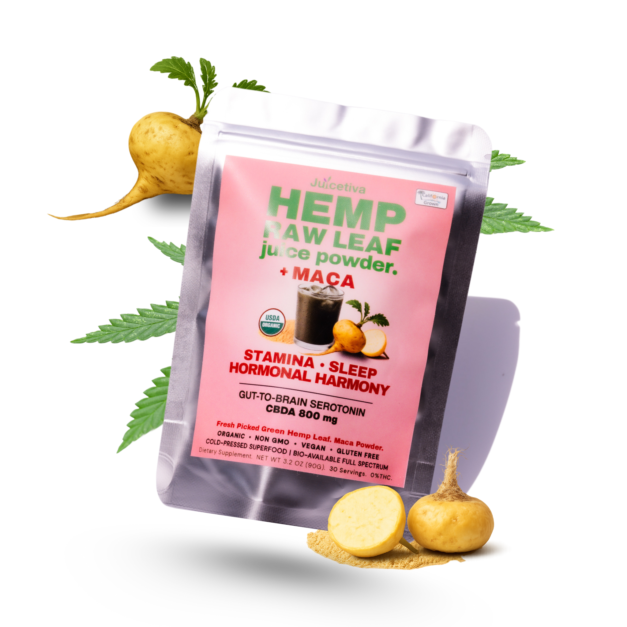 JuiceTiva MacaTiva – Hemp Juice + Maca Powder | 30 Servings