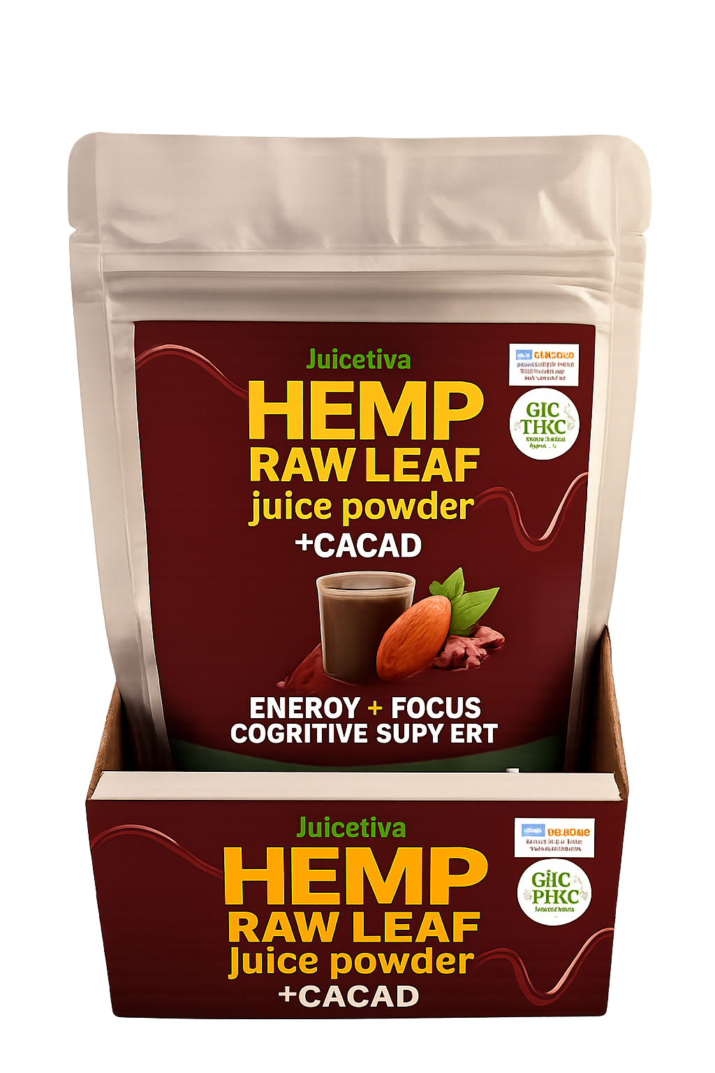 Wholesale Hemp Leaf Juice mixed with CACAO Powder 12 /30 day Bags