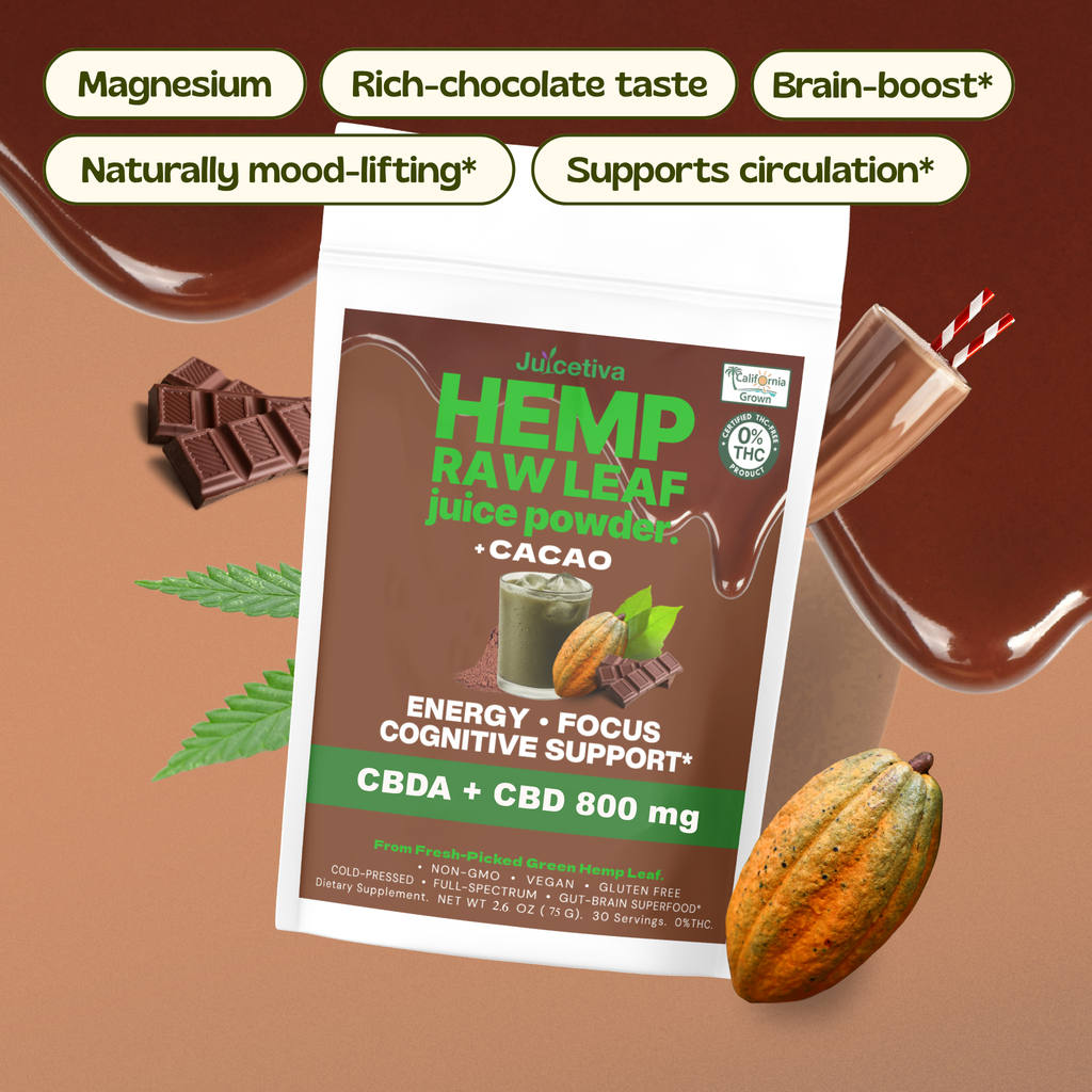 Juicetiva — Energy Brain- Hemp Juice + Raw Cacao Blend, 30 Day