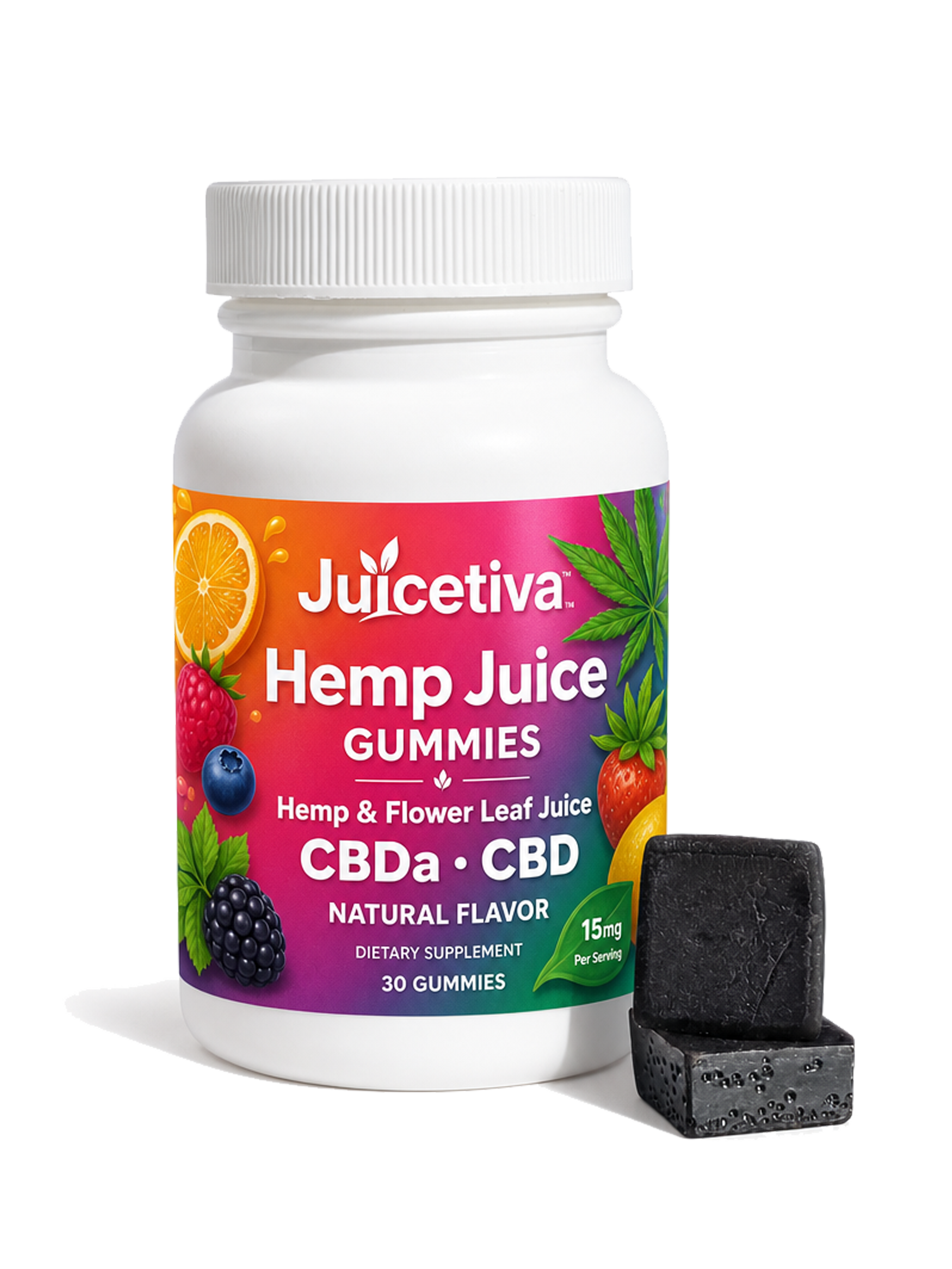 Juicetiva Hemp Juice Gummies — CBDa + CBD, 30ct
