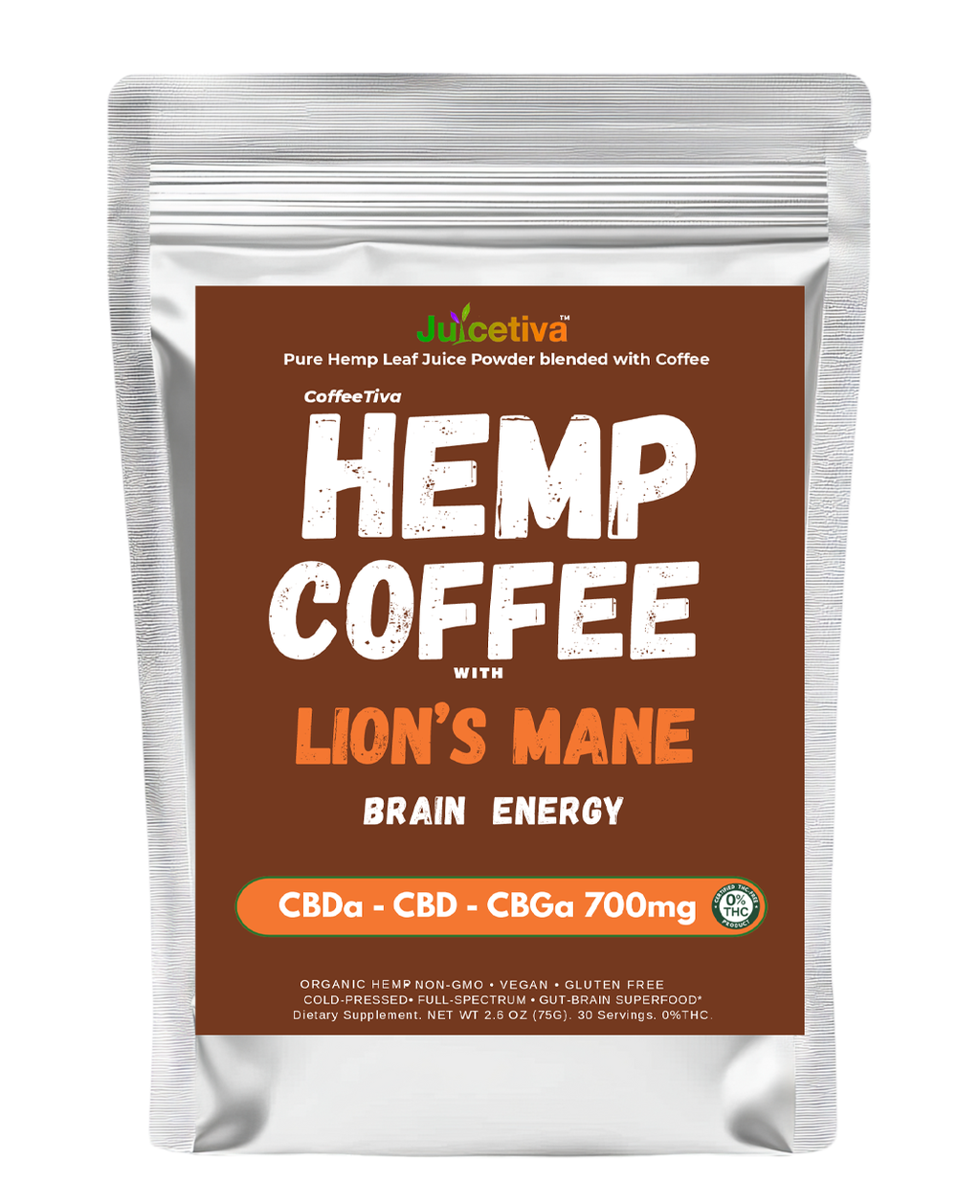 JuiceTiva – CoffeeTiva- Hemp Juice + Lions Mane + Coffee | 30 Servings