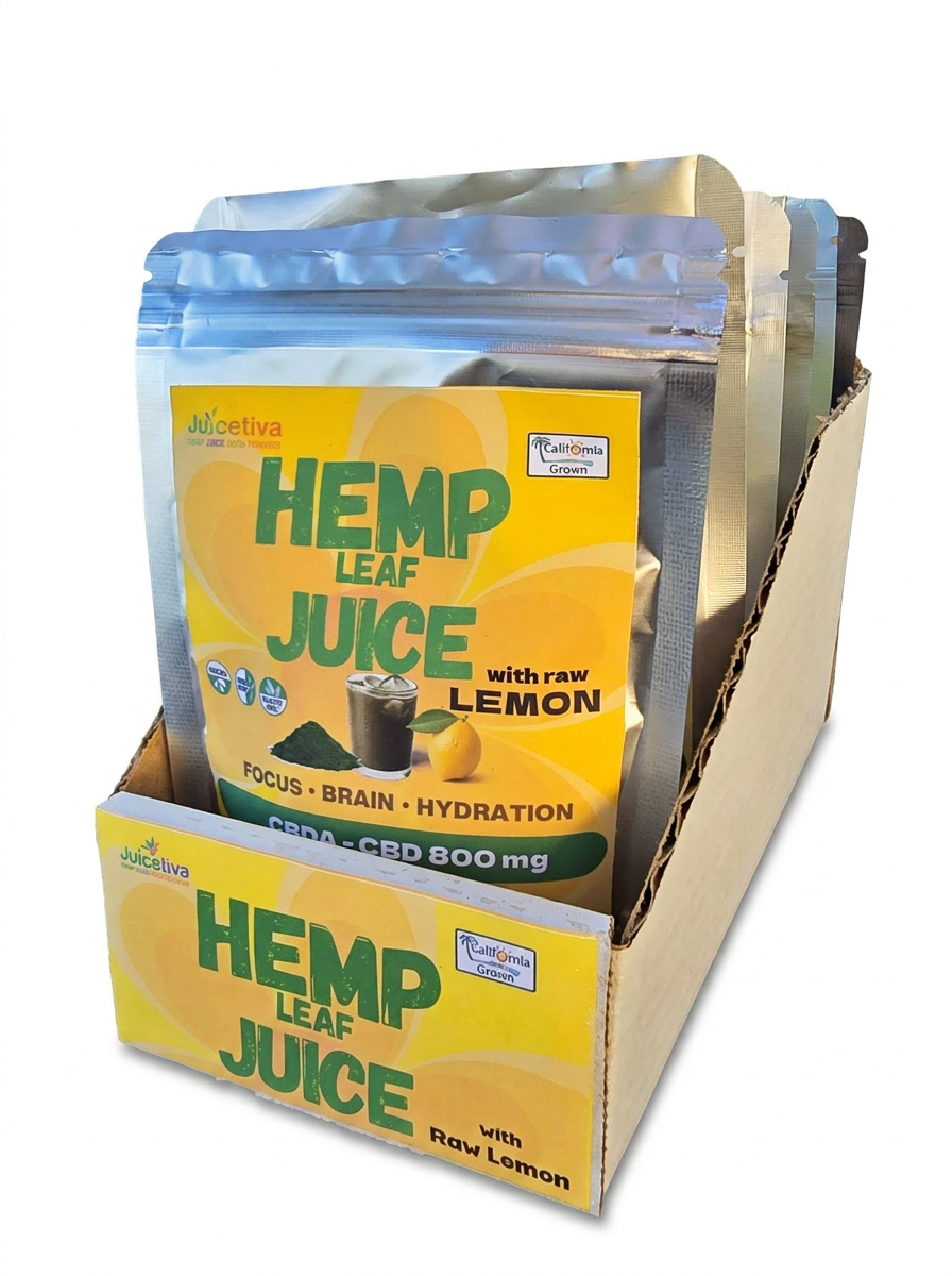 Wholesale Hemp Leaf Juice mixed with Raw Lemon Powder 12 /30 day Bags