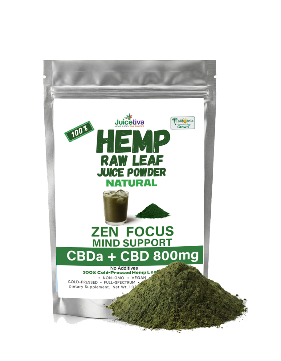 Zen Focus - 30 Day 100% Natural Hemp Leaf Juice Powder for Focus & Stress