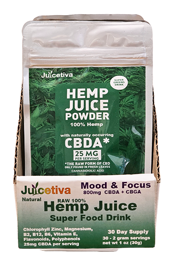 Case Pack: 12 Hemp Juice Natural 30 Day Packs