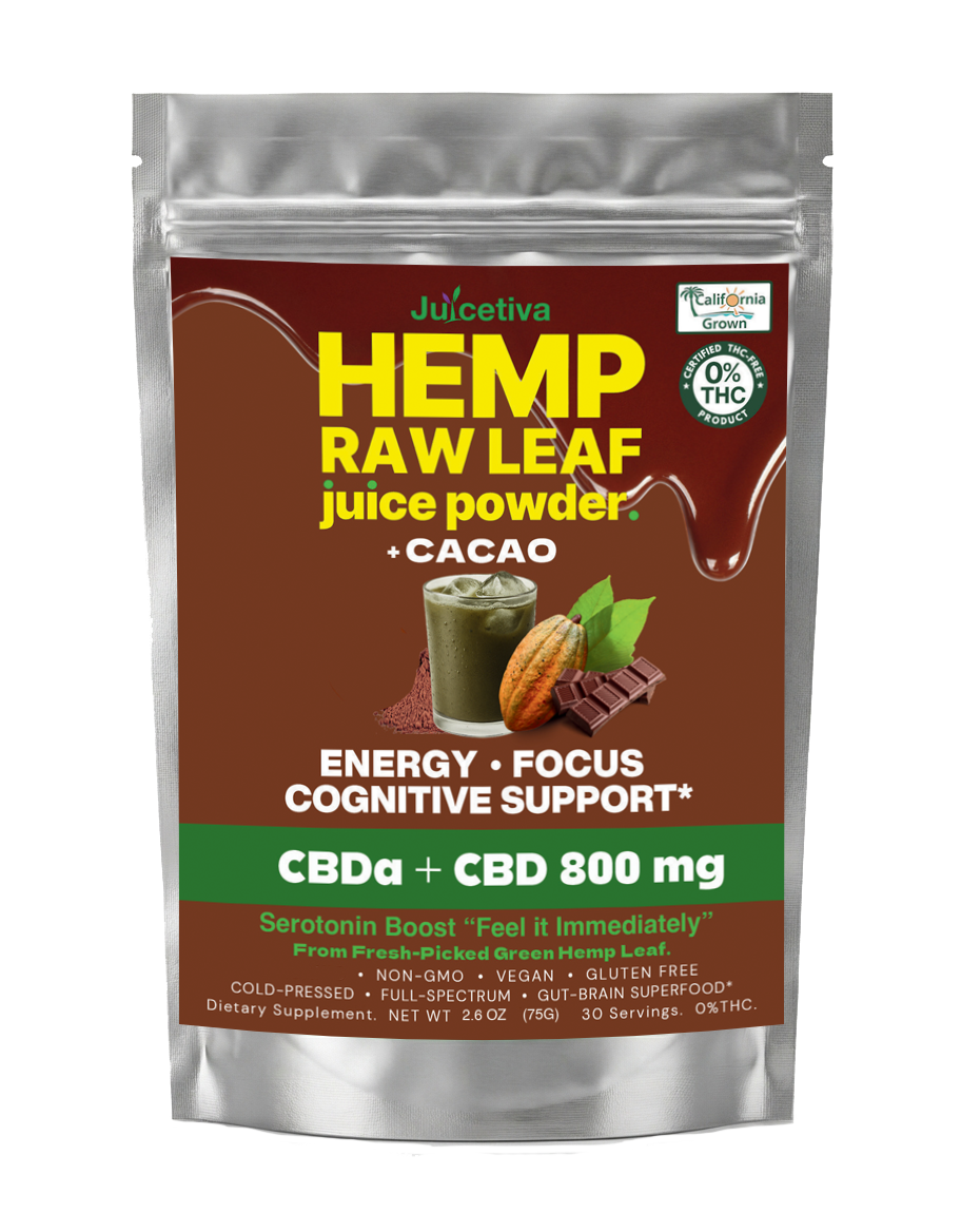 Juicetiva — Energy Brain- Hemp Juice + Raw Cacao Blend, 30 Day