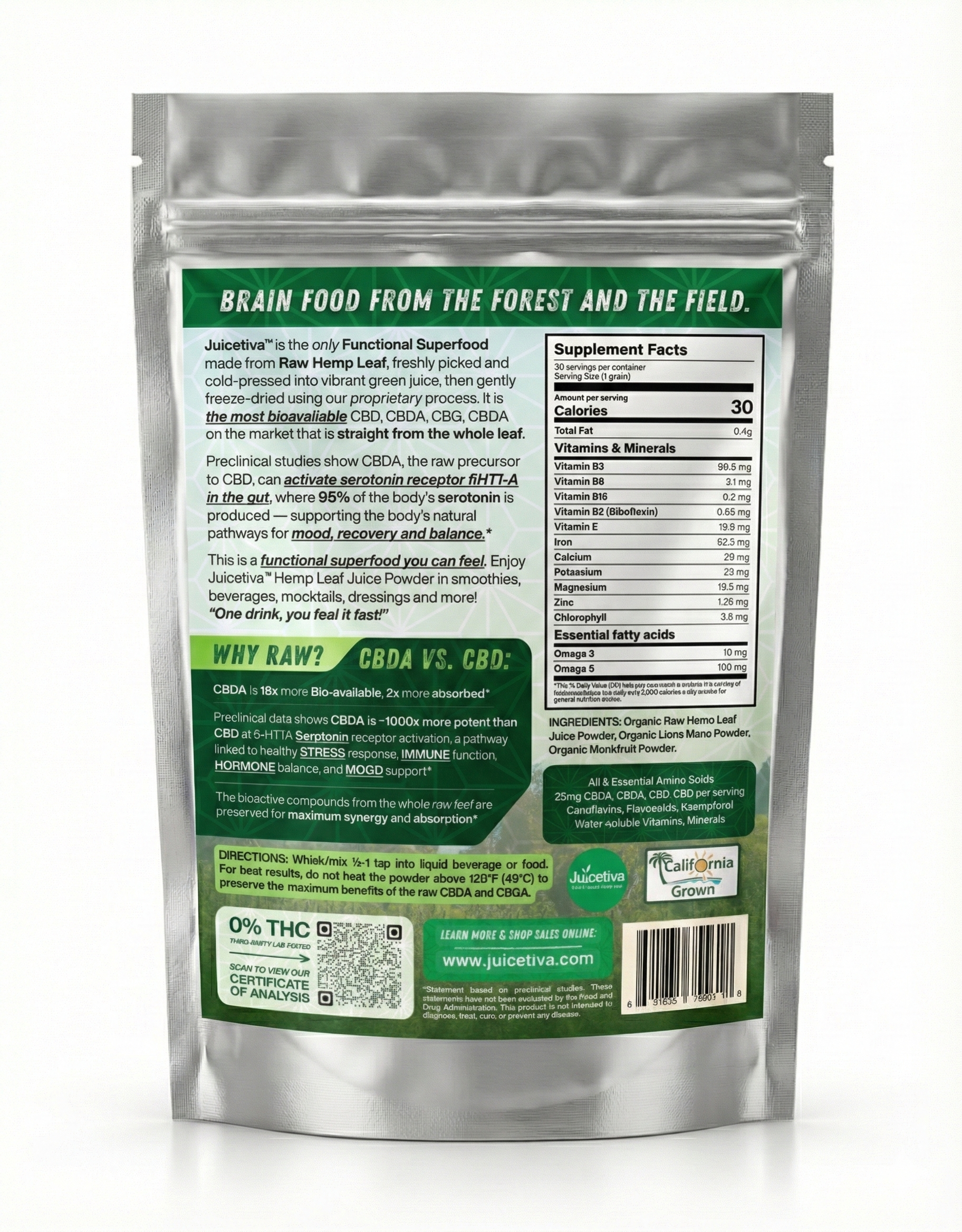 Juicetiva™ Lions Mane - Hemp CBD for Seniors