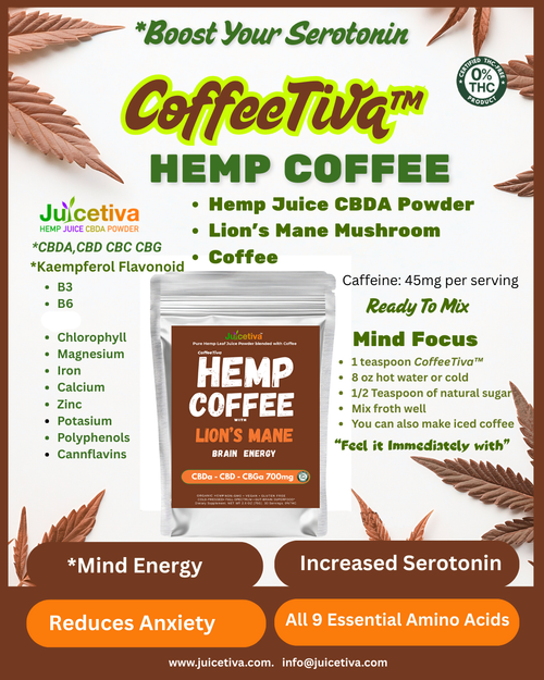 Energy- Focus Juicetiva 30 Day - CoffeeTiva™ — Hemp Juice + Lion's Mane + Coffee Blend