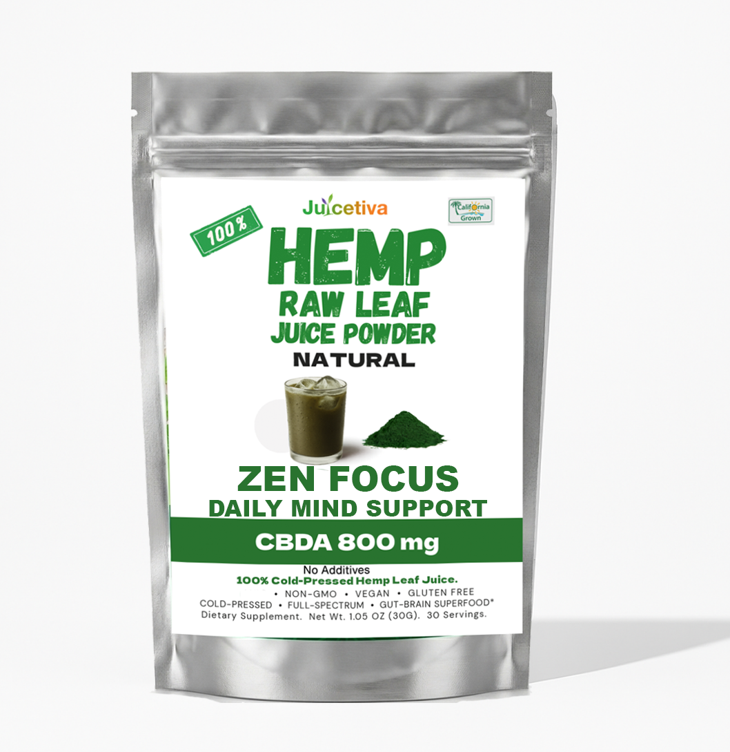 Zen Focus - 30 Day 100% Natural Hemp Leaf Juice Powder for Focus & Stress