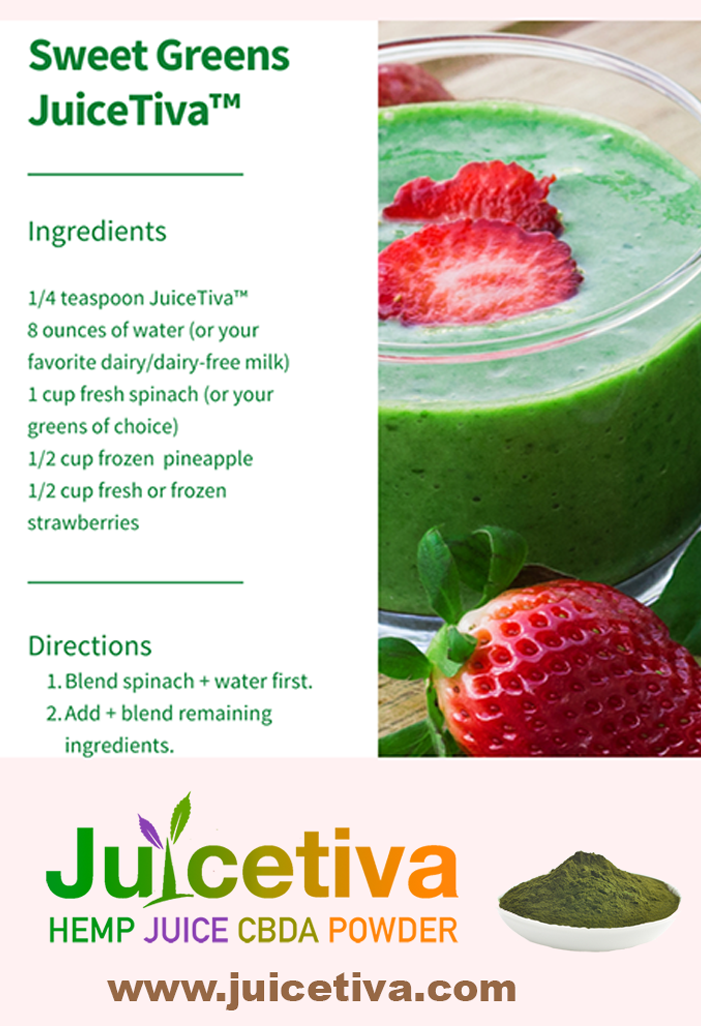 JuiceTiva Sweetiva – Hemp Leaf Juice + Monkfruit