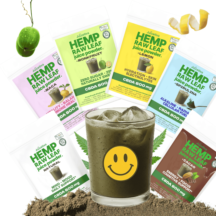 Juicetiva Zen Focus Hemp Raw Leaf Juice Powder pouch