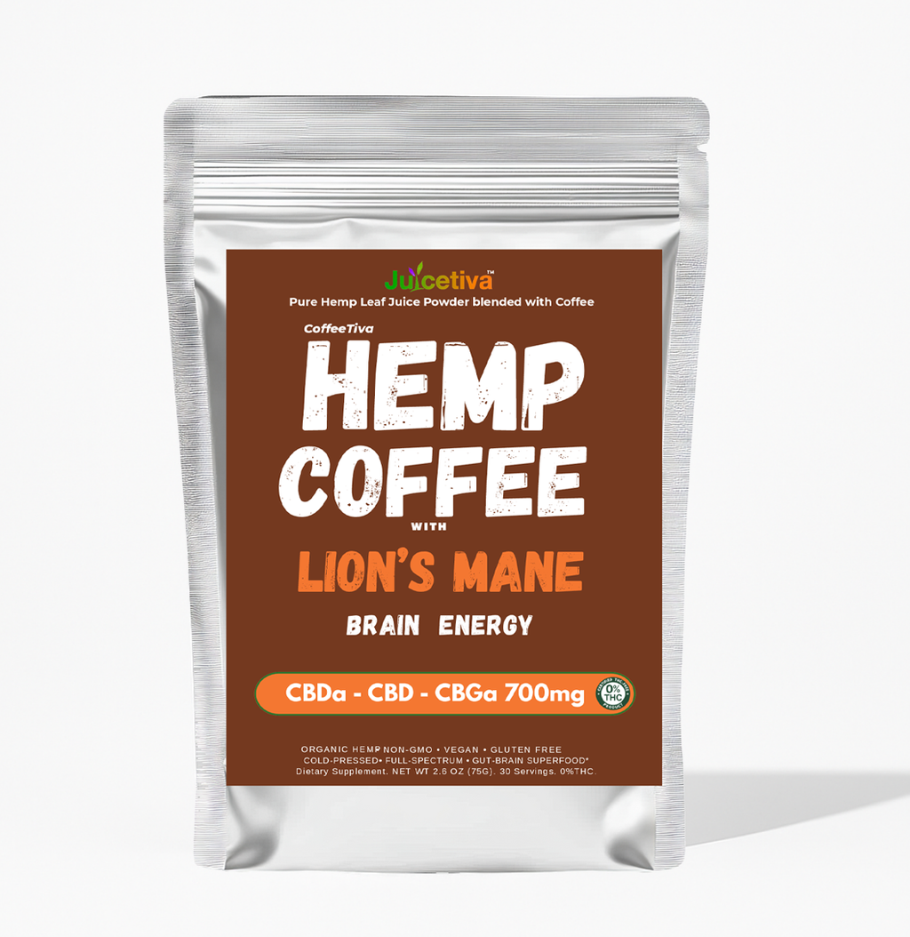JuiceTiva – CoffeeTiva- Hemp Juice + Lions Mane + Coffee | 30 Servings