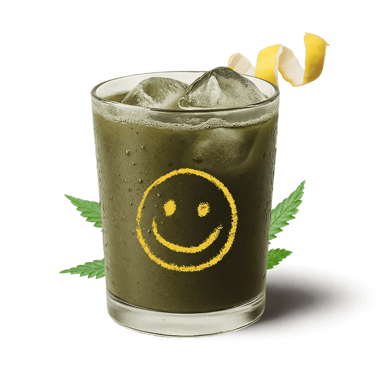 Freeze-dried hemp leaf juice powder on wooden spoons