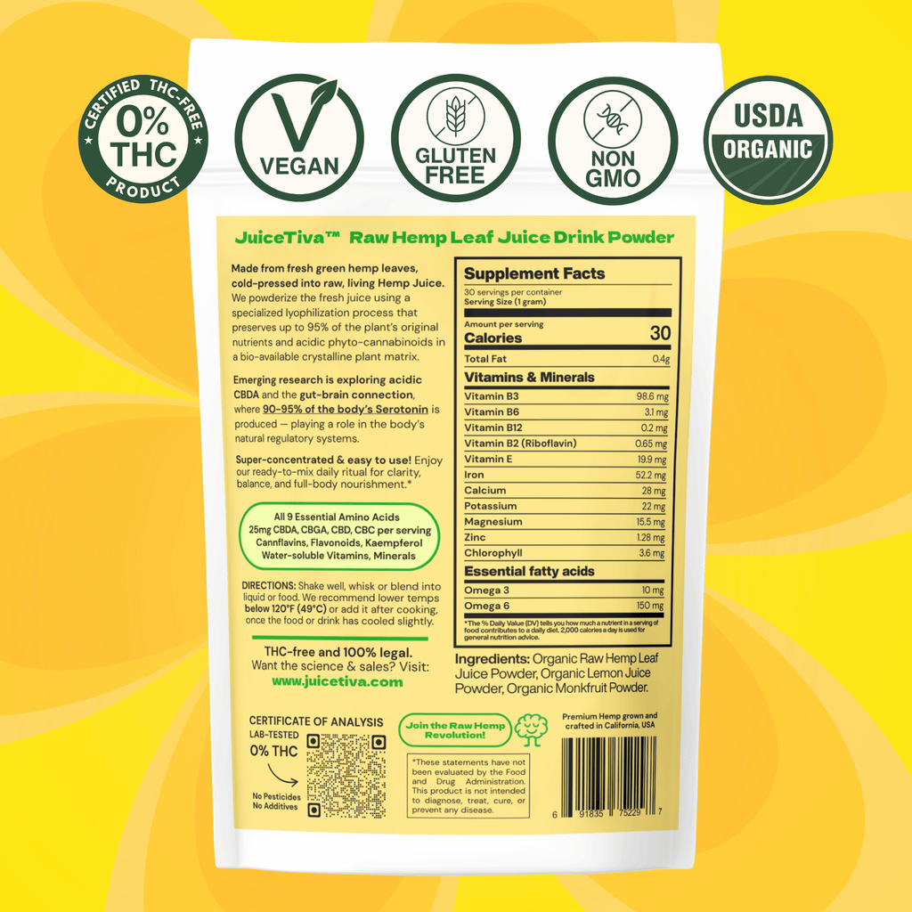 LemonTiva™ – Hemp Juice + Lemon Juice Powder | 30 Servings