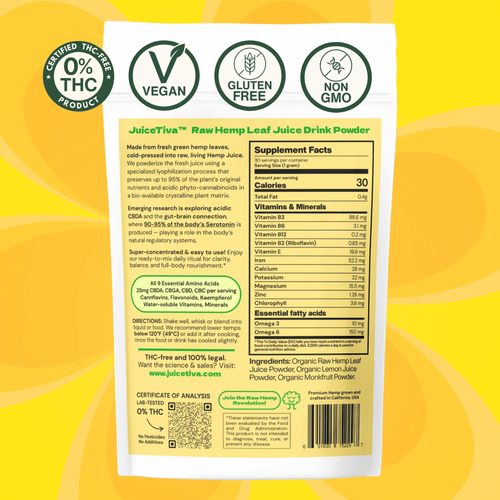 JuiceTiva  Hemp Juice + Lemon Juice- LemonTiva | 30 Servings