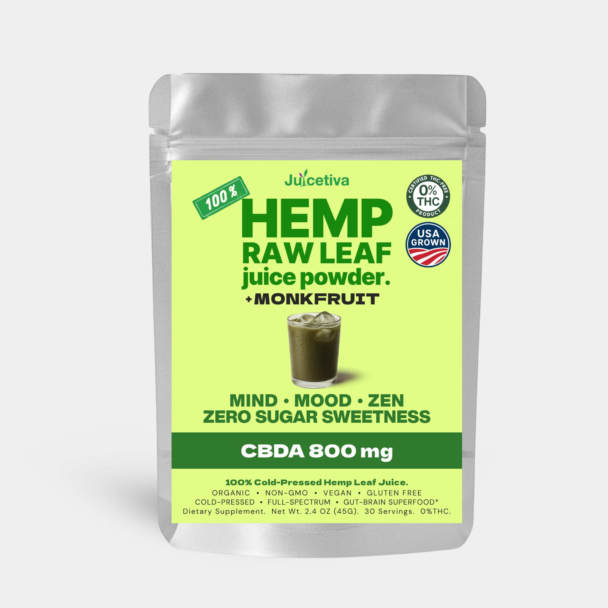 JuiceTiva Sweetiva – Hemp Leaf Juice + Monkfruit