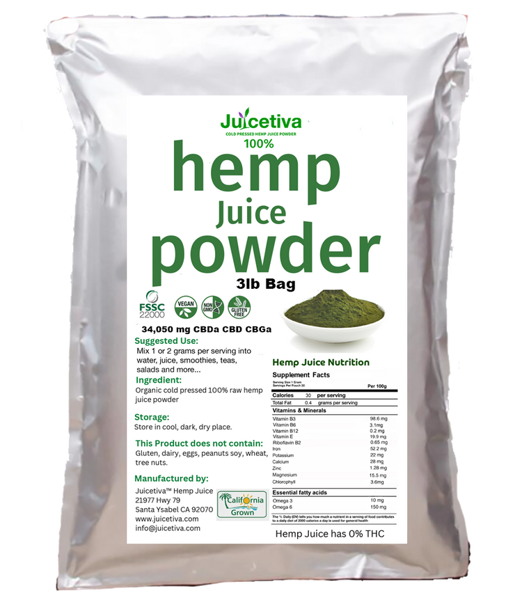 Juicetiva Hemp Juice Powder — Bulk 3 lb